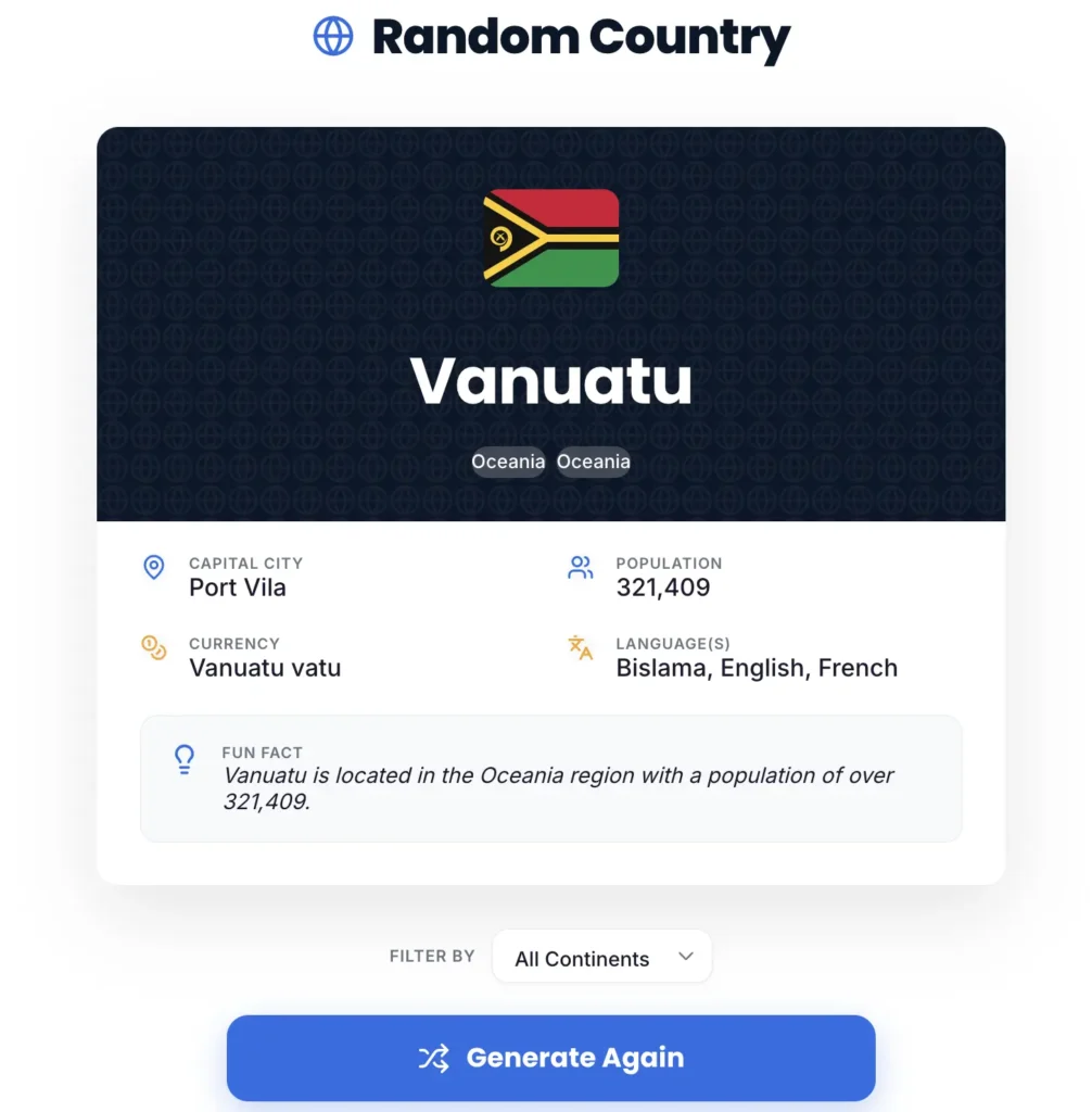 Random Country Generator