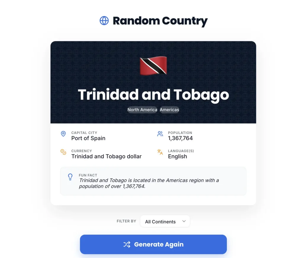 country generator for classroom