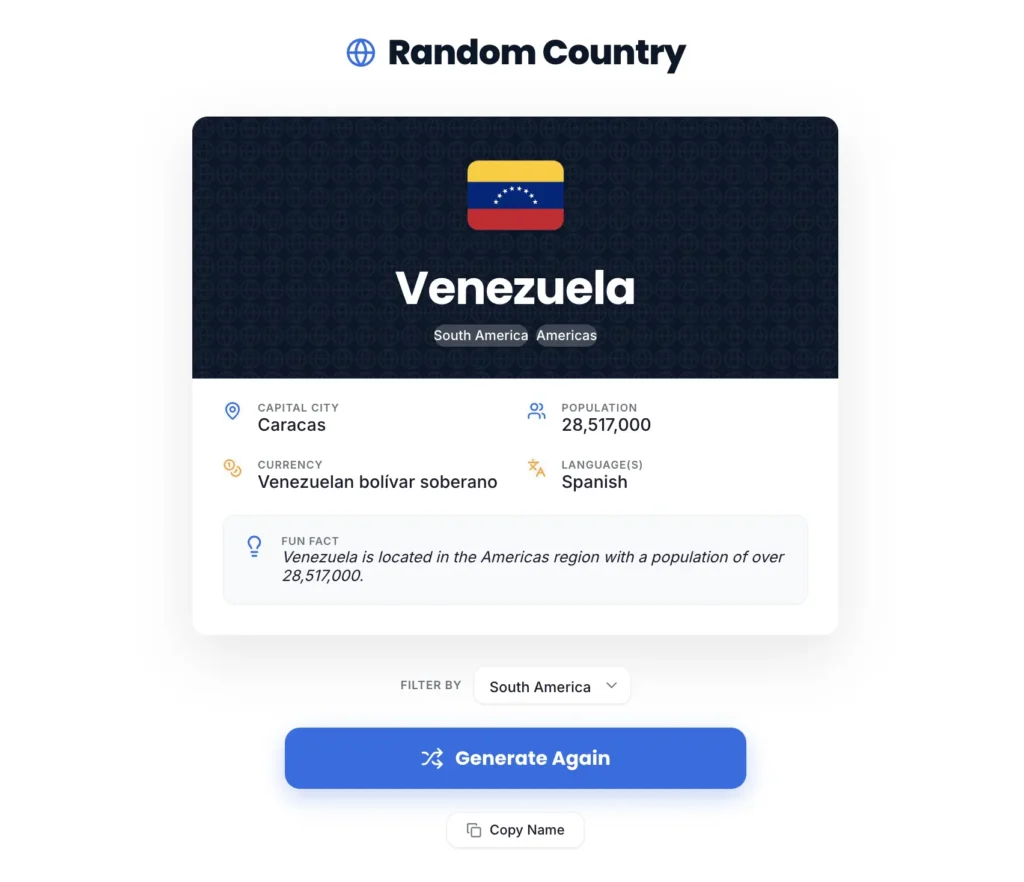Random American Country Generator